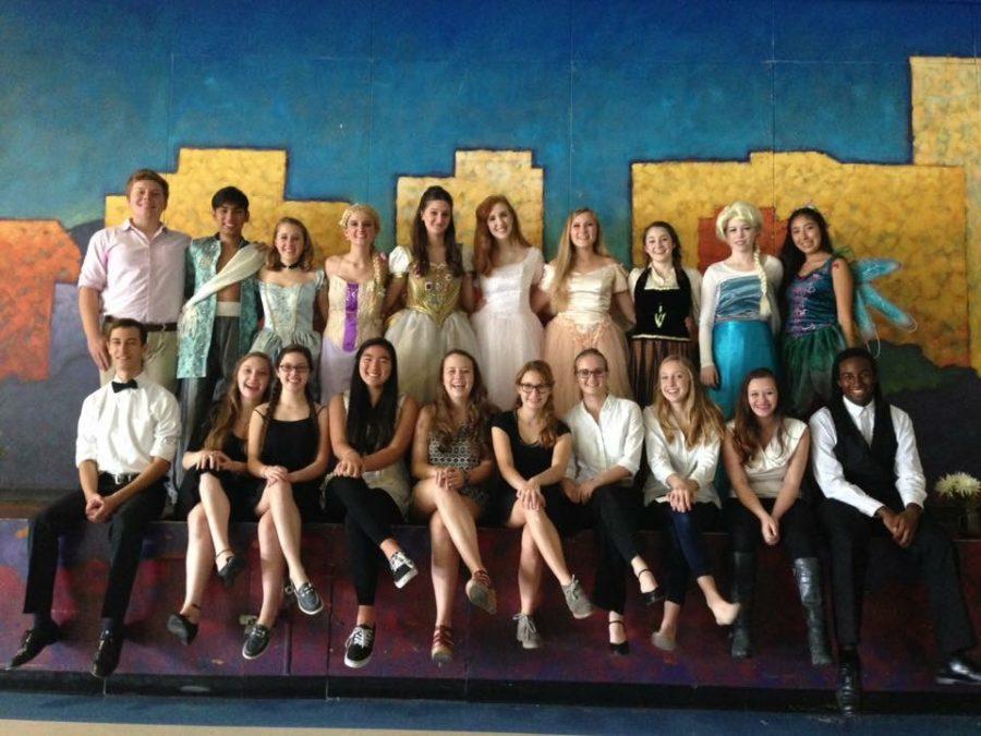 McCallum theatre department members gather for a group picture after performing and working at the tea party fundrasier.