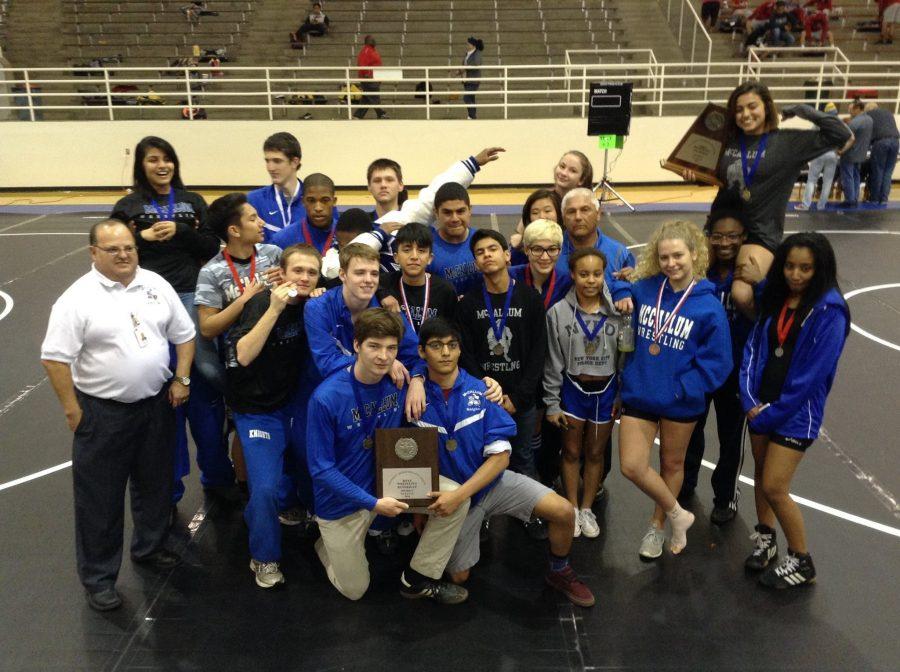 The boys varsity team won second place, and the girls took first for the second year in a row. The boys district champs are Isak Contreras (106s),  Omar Resendiz (120s), Ransom Cloke (170s) and Michael Kelly (182s). The girls district champs are Makenna Mabon (95s), Adriana Boortz (102s), Jasmine Davis (128s) and Maya Shimizu (165s).