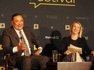 A SILVER LINING: Chief Acevedo of Houston Police discusses the better moments of the rescue operations after Hurricane Harvey. Acevedo was one of many speakers at the 7th annual Texas Tribune Festival. In a panel called the Story of Harvey, Acevedo discussed the effects of Harvey with Texas Tribune editor in chief, Emily Ramshaw. Photo by Gregory James