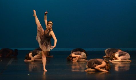 Rising McCallum ninth-grader Annabel Winter won a superior award in feature photography for this fall dance show image of senior Aubrey Brown, during the dress rehearsal for the fall dance show,  “TRADITIONS, innovating,” on Oct. 20. 