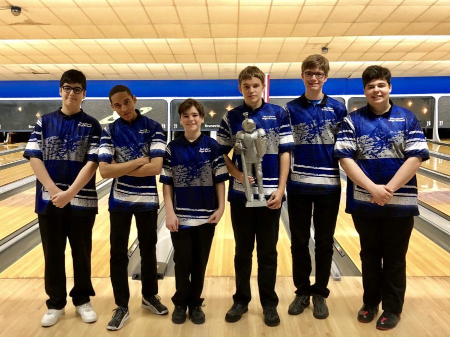 The members of the varsity bowling team--Bruno Cioci, Anthony Bourda, Tyler Hazen, Gordon Bolton, Gavin Lee and Max Cioci--pose for a picture at Astro Bowl in San Antonio during the Baker invitational on Sunday. Photo courtesy of Randy Cannon.