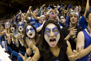 The Blue Devils faithful went nuts when the Dukies battled the Tar Heels on Feb. 14, 2001. Now the two teams will help decide who wins the Shield Final Four Challenge. Photo by Max Masnick, posted to Flickr. Reposted with permission.