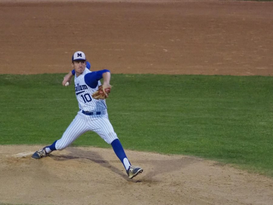 Mason Bryant had an effective outing in Game 1 of the series against Austin High, pitching 4 2/3 innings and striking out 11. McCallum won Game 1 of two-game series, 8-2. Photo by Gregory James.