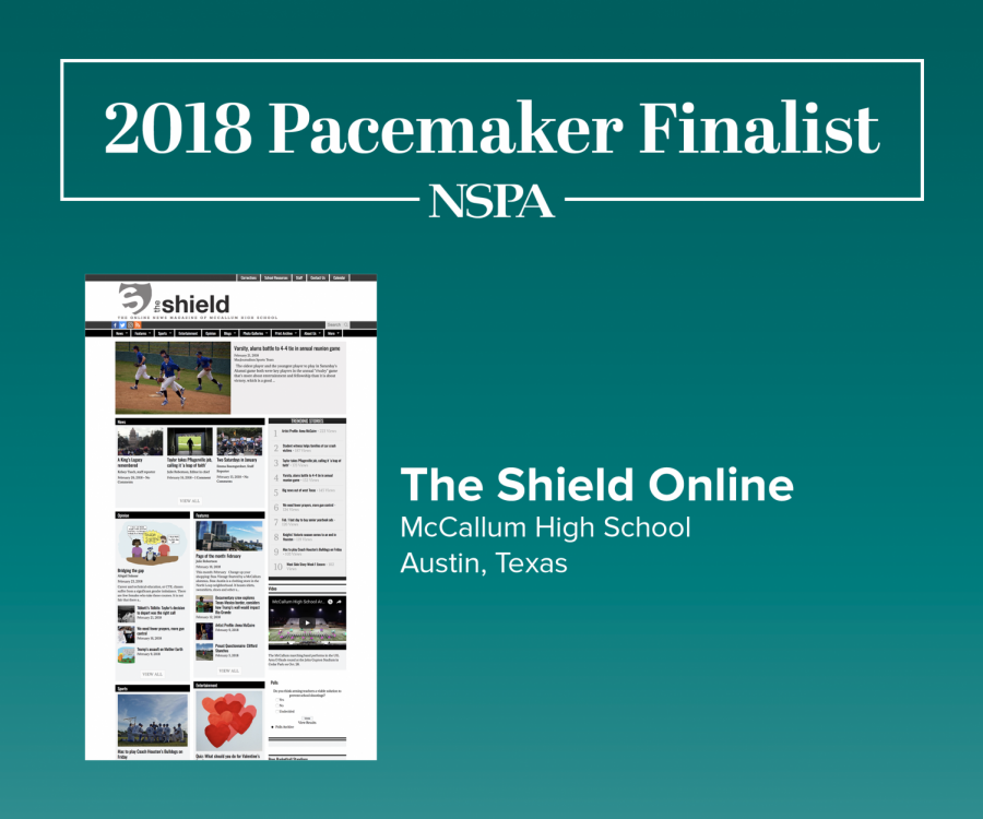 Shield named 2018 Pacemaker Award finalist