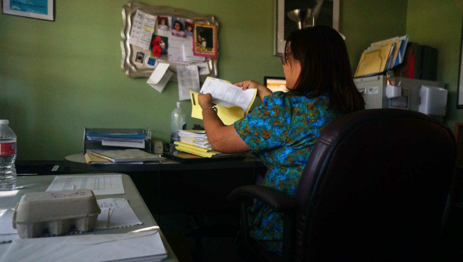 Public school counselors face an extremely overbooked schedule each school day. They must juggle district deadlines, attendance issues, schedule complications, and much more all while doing their best to be supportive and available for every student that comes to them. Photographed above is McCallum counselor Cristela Garcia in her office. Photo by Kelsey Tasch.