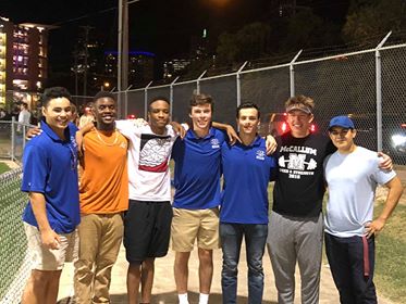 The photo shows Leviston and Washington at the game Thursday with their teammates who were also seniors on the 2017 football team. Photo courtesy of Sue Masters. 