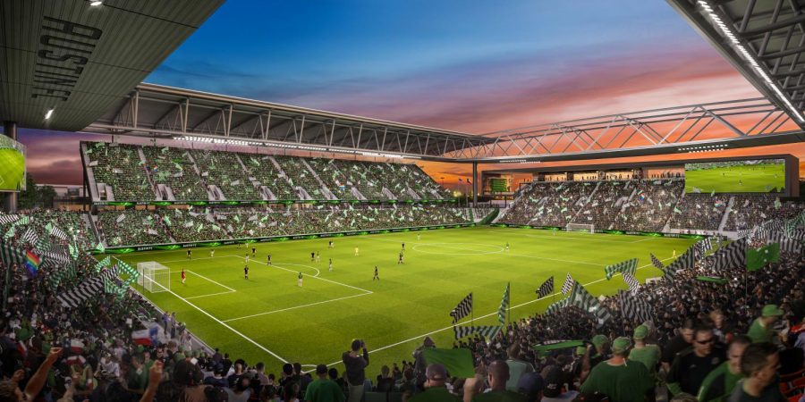 A+rendering+of+Austin+FCs+McKalla+Place+stadium+hosting+a+soccer+game.+The+Austin+City+Council+voted+to+allow+Austin+FC+owner+Anthony+Precourt+to+build+a+stadium+on+the+government+owned+land+on+Aug+15.+The+stadium+would+host+Austin+FCs+games+starting+in+the+2021+MLS+season.+Photo+courtesy+of+mls2atx.com.+Reposted+with+permission.