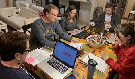 PHONE BANKING FOR BETO: volunteers for the Beto ORourke campaign Shannon, Walter, Trevor, Penny, and Marcy who are residents of McCallums district, phone banked for Beto ORourkes campaign the night before the 2018 midterm election day on Nov. 6. 