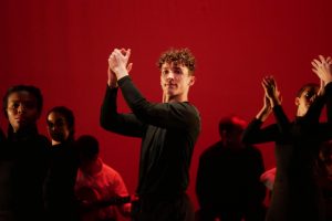 Sophomore Aydan Howison performs in the spring dance concerts opening number, Ciudad sin Sueno, as a member of the Emerging Dance Troupe. “Before this show, I had never heard of Flamenco dance and the culture that surrounded it,” Howison told MacJournalism after the Friday performance. 