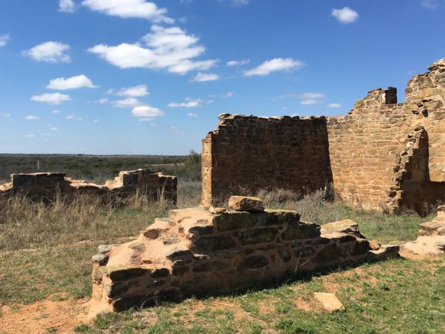 The stone ruins of Fort Chadbourne overlook the Texas wilderness. Built in 1852, they were once used to protect soldiers and their families, but now all that remains are a few stone walls. In its long history, it also served as a mail-route stop and as a private ranch.