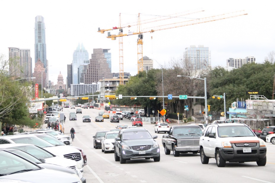 BUILDING UP AND OUT- South Congress leads right up to the Capitol, and whether you are renting scooters and bikes, driving, or walking, you are bound to get a great view of the ever-growing Austin Skyline. One of the tallest and most well known is Frost Bank tower, and the tallest building is The Independent, reaching up to around 690 feet.