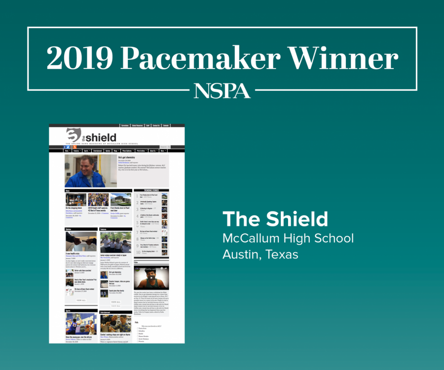 The 2019 Online Pacemaker Award is the schools second straight online Pacemaker and the schools fourth overall. Graphic courtesy of NSPA.