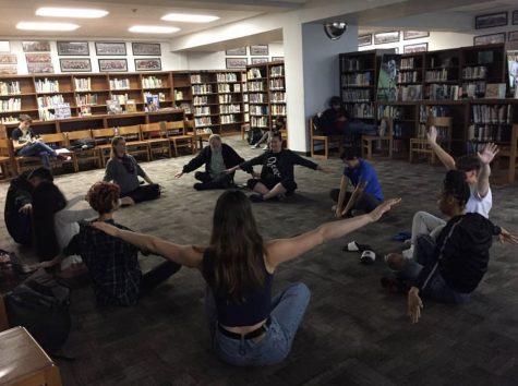 On Feb. 7, the Social and Emotional Learning Committee launched “Wind Down Wednesday” to help combat stress and any negative energy.  Dance teacher Natalie Uehara led the morning stretch and focus that started at 8:40 a.m. and lasted 10 minutes. Photo courtesy of Jane Farmer.