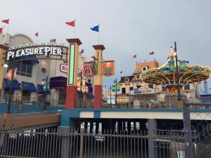 The Galveston Island Historic Pleasure Pier is a classic amusement park that stretches 100 feet out into the Texas gulf coast. Although built in 2012, it is a recreation of the famous Pleasure Pier built in 1943, which was destroyed in by hurricane Carla in 1961. Photo courtesy of the Texas Historical Commission  