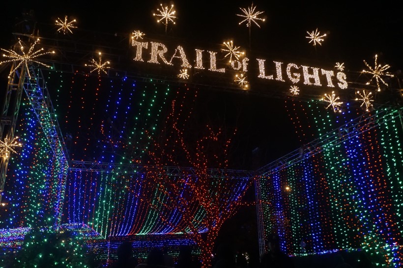 In this photo you see the entrance to the Trail Of Lights. The entrance is one big tunnel full of colorful lights. Elizabeth Carson, a mom of two, was going through the tunnel. “This is probably my favorite part of the whole trail because it’s so colorful and just a fun experience to walk through,” Carson said.