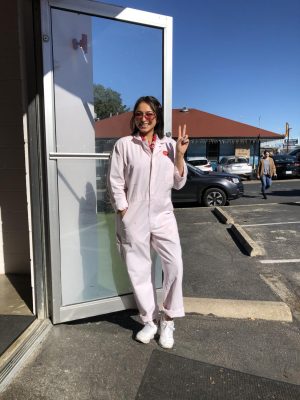 Pink jumpsuit hot sale glossier