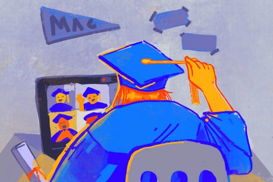 Though end-of-school-year traditions such as graduation are not officially off the table for McCallum seniors yet, it is not too early to be prepared for the possibility that AISD might follow what some schools across the nation are already doing and cancel or postpone all upcoming events.  Illustration by Bella Russo.