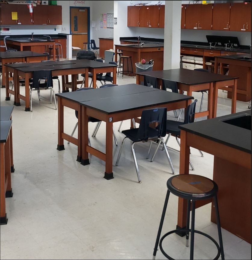 It may be hard to believe, but this was Ms. Baughman's forensics classroom before the custodians gave the room the deep clean.  The rooms will stay like this for a while longer than usual after Austin ISD superintendent Dr. Paul Cruz announced today that he was extending spring break for students through April 3 to minimize the risk of exposure to the coronavirus and to comply with Mayor Steve Adler's order to prohibit gatherings of 250 or more through May 1. Photo by Elise Baughman.