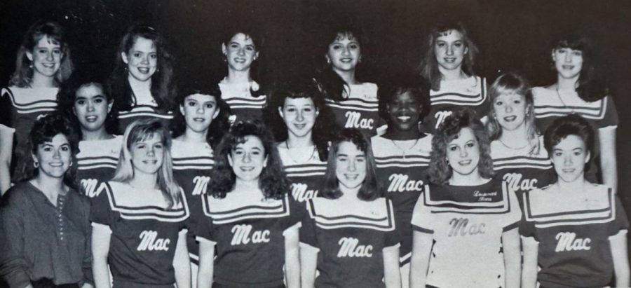The original caption from the 1990 Knight yearbook, the year that Nancy Honeycutt Searle then Kudela (first from left on front row), became Blue Brigade director, reads: It has been a changing of the guard for the drill team. About time a sponsor gets into the rhythm of the group, something happens and along comes a new sponsor. Within the last three years, the groups has had four sponsors with the last being Nancy Kudela. This group hopes this one takes so some continuity can begin to develop. The squad continues to struggle with only a few members. Hows 30 years for continuity? After having three sponsors in three years, the Blue Brigade has had one in three decades. 
