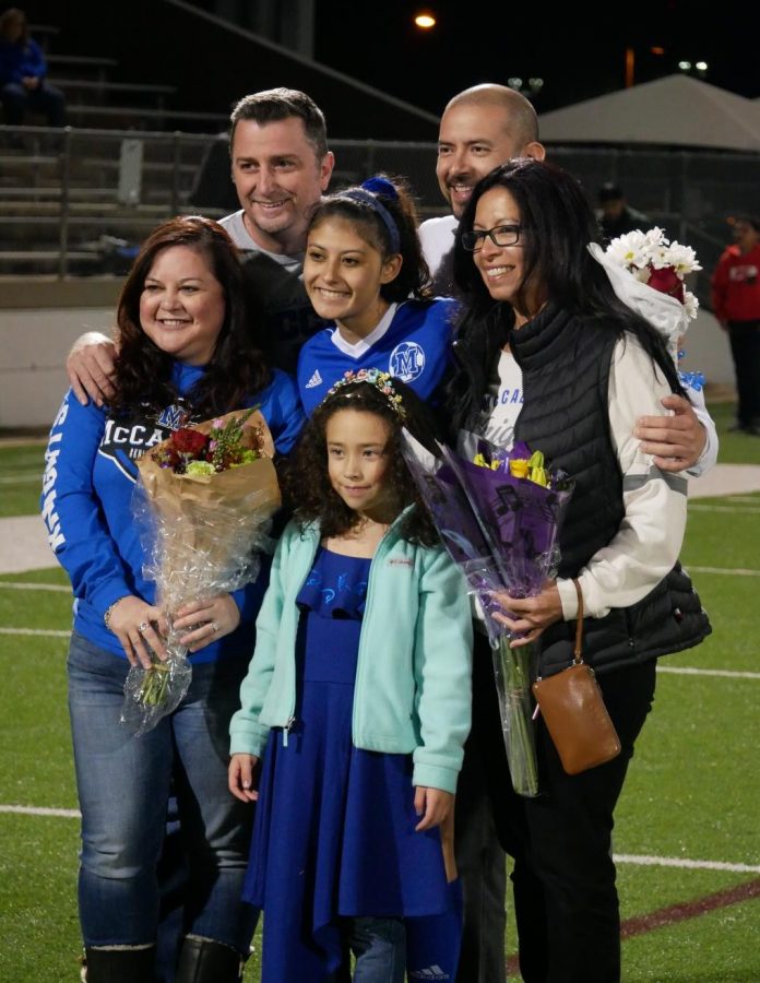 The captain had her own cheering section on Senior Night at House Park. 