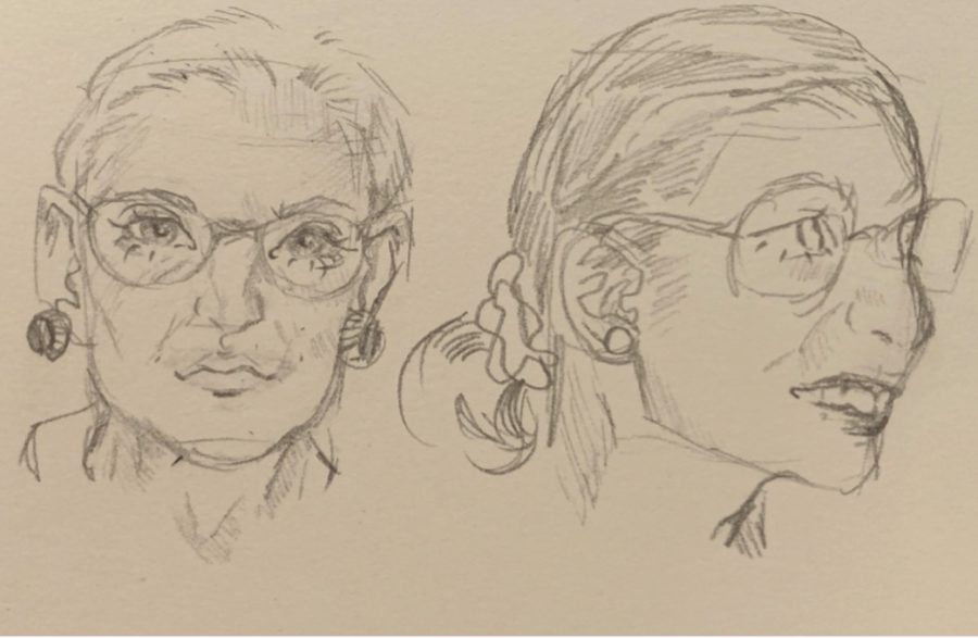 Elizabeth+Miranda+created+these+sketches+of+Supreme+Court+justice+Ruth+Bader+Ginsburg+as+a+weekly+assignment+in+her+art+class.