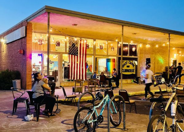 The Clubhouse (left) hosts a night of live music and an impromptu viewing party  of President-elect Joe Bidens acceptance speech on Nov 7.