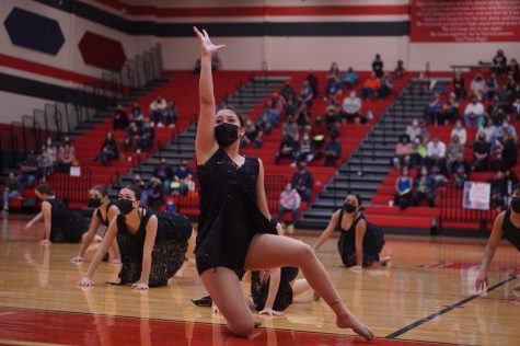 FULL CIRCLE: For seniors like co-captain Addie Seckar-Martinez, shown here performing in the large ensemble contemporary dance for which the team won a Best in Class award, the site of the Central Texas Dance Festival at Georgetown’s East View High School offered an opportunity to come full circle.  East View was the site of the first competition the seniors entered as freshman four years ago. “We have had a lot of events get canceled this year due to COVID and weather inconveniences, but being able to be out there dancing to an audience with my Blue Brigade family meant so much to me,” Seckar-Martinez said. “I always tell the team to go out there and just have fun and that’s exactly what we did.” Reporting by Zazie Bryant.