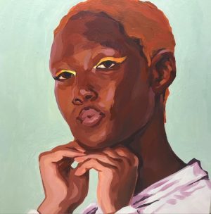 Borden painted this portrait of Oluwatoyin Salu, a model and Black LIves Matter activist. She was murdered for speaking out against her sexual assault, Borden said. I found that moving, and I wanted to create something to remember her.”