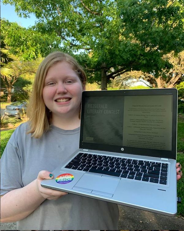 Even before she joined her writing group, Fox showed her writing talent. As a freshman she earned a national honorable mention award in the Fitzgerald Museum's annual literary contest in honor of F. Scott and Zelda Fitzgerald's 100th anniversary. "I tried to take the concept of the cliché teenage romance and not really turn it on its head but subvert it," Fox said of her winning entry. "I took all the pieces of it and wove my way through them."