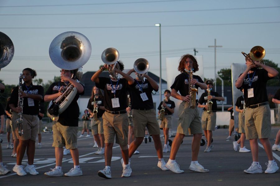 Junior Nico Martinez performs
at Bandapalooza on Aug. 20, one of his first experiences performing with the MAC
Band.