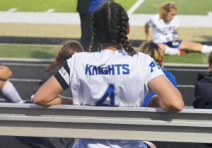 FOUR BY FOUR: Mia Gomez surveys the field after the Knights lost in the area round of the playoffs to bring their stellar season and her brilliant high school career to an end.
