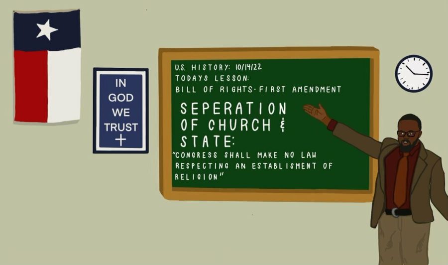 Texas Senate Bill 797 requires places of education to display the national motto “In God We Trust” on a poster or in a picture frame in every building on every campus in the state.