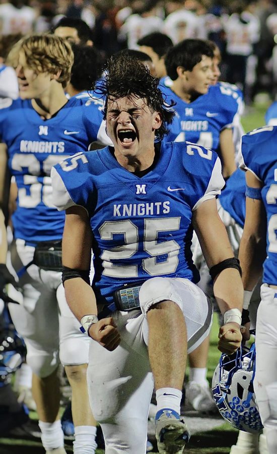 NSPA Photo of the Year winner

Mia Gomez, sports feature photo, honorable mention

REVELLING IN A PLAYOFF VICTORY

Jumping in the air, Tino Rodriguez celebrates after quarterback Jaxon Rosales scored the overtime game-winning touchdown over Glenn. The win sent the Knights into the second round of the playoffs. After a year of COVID scares, mask mandates and injuries, the football team persevered and found a way to victory again.