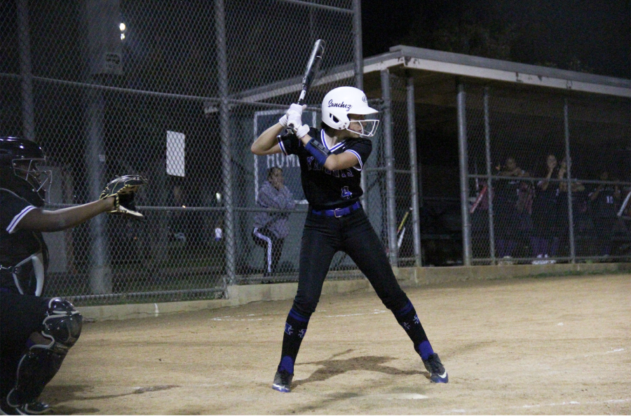 Sanchez up to bat at a game against LBJ on Feb. 28.