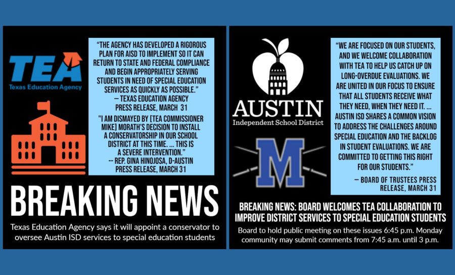 TEA+announced+they+will+appoint+a+conservator+to+oversee+AISD+services+for+special+education+students.+The+school+board+and+state+representatives+soon+responded+with+statements+of+their+own%2C+clarifying+what+this+takeover+means+for+the+district.+