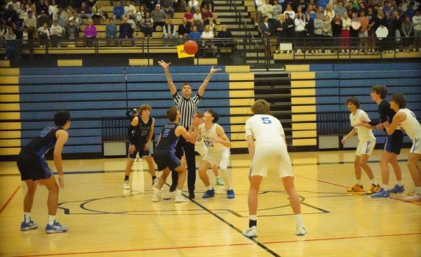 Let the record show that senior forward Cash Kershner squared off against Anderson senior Campbell Duncan for the opening tip of the first ever Taco Shack Shields Collide basketball showdown. 