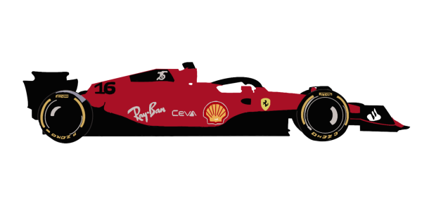 The first race that I watched, the 2022 Austrian Grand Prix was won by Charles Leclerc whose car this is. F1 cars have distinct front and rear wings that are specific to the sport and to each team. The rear wing in particular has a flap that can open and give the car DRS (drag reduction system) which gives a car an increase of pace from 6.2 to 7.5 mph. The cars aerodynamics which are said to be like an upside down airplane are so advanced that the cars could drive upside down due to their downforce holding them to the surface.