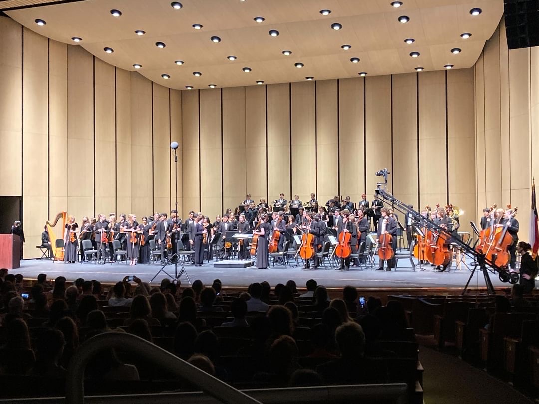 The Region 18 Symphony Orchestra stands after its performance on Nov.18 at the AISD PAC.