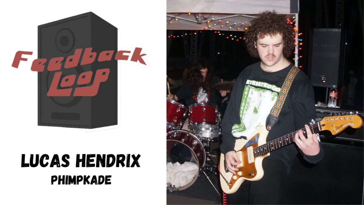 Hendrix plays guitar for Fascist Peach Cobbler on Dec. 29, 2022 at Montopolis Bridge.