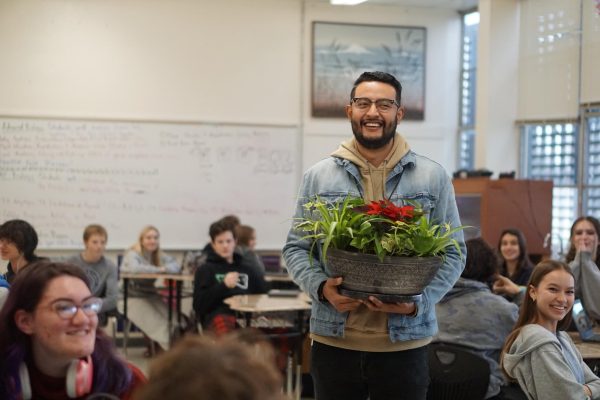 On Friday Dec. 16, 2022, advanced and AP biology teacher Gabriel Adame was honored as the 2023 Teacher of the Year. He was honored by principal Nicole Griffith and the assistant principals, as well as his fifth period students who were present for the surprise announcement.