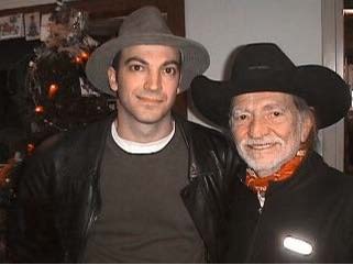 Josh Hinsdale poses with his roommate and fellow stylish hat enthusiast, Willie Nelson.