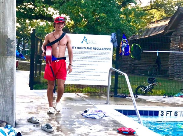 For Gleason, shown here lifeguarding at Shipe Pool. lifeguarding has been a good way to earn competitive pay, help others and develop leadership skills. Photo courtesy of Gleason. 