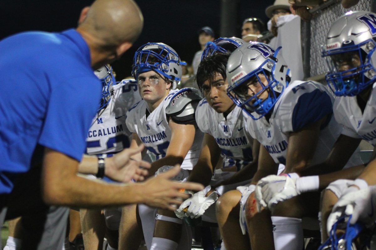 READY FOR THE CHALLENGE: Junior defensive end Nehemiah Trejo reflects on the varsity football team’s intense game against Anderson.

“Our coaches did an excellent job preparing us for this game,” Trejo said. “They spent a lot of time game planning and reviewing our strategies. We saw many of the things we expected, and we came into the game focused and ready to give it our all.”

Trejo praised Coach Gammerdinger for his role in adapting during the game. “Coach G was great at addressing what was working for us, correcting mistakes, and improving communication,” Trejo said. “He reminded us that our defense had the capability to hold them back and make crucial stops.”

As for the game’s outcome, Trejo noted it was an intense fight, but did not come as a surprise.

“It went exactly as we anticipated. Anderson came out with a strong offense, and it turned into a shootout between who could score more and who could get the most stops. We showed in the second quarter that we weren’t giving up and fought hard throughout,” Trejo said.

Caption by Tristen Diaz.