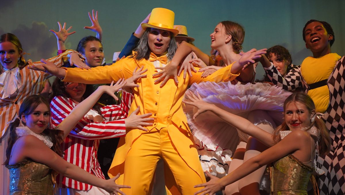 Senior Joe Colaleo strikes a pose in the finale of his song, "Everything's Golden" at the beginning of Act 2.