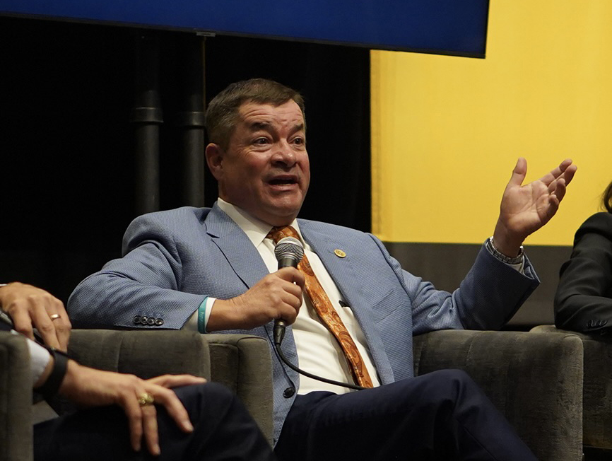 THE ROBINHOOD ISSUE: Texas state Rep. Ken King, a Republican, addresses his audience on Sept. 6 at the Texas Tribune Festival about funding public education in Texas. King stated that to have Texas citizens pay less taxes to support public education, the state needs to reach 51% funding.

“When I served on the committee that instated House Bill 3, it seemed to me that we were at 36 percent state funding,” King said. “After we instated House Bill 3, we were at 46 percent. The goal was to get to 51 percent by the 21st session, but we went backward. The state needs to put a huge amount of money into that system in order to meet that constitutional obligation.” 

Another issue King spoke to was the Robin Hood Plan, also known as recapture. The plan was enacted around 1993 as a way to provide equity in school financing. After the plan was enforced, many citizens were upset because the state took a huge percentage of their property taxes and redirected them to less property tax rich districts. King agrees that it should be overturned.

“It’s been said that we need to get rid of Robin Hood, and as a representative who has watched my community pay so much in Robin Hood, I agree,” King said. “Problem is, the Supreme Court has ruled Robin Hood to be a part of equity three different times, and I think it’s gonna stay.”

Caption by Sofia Saucedo. 