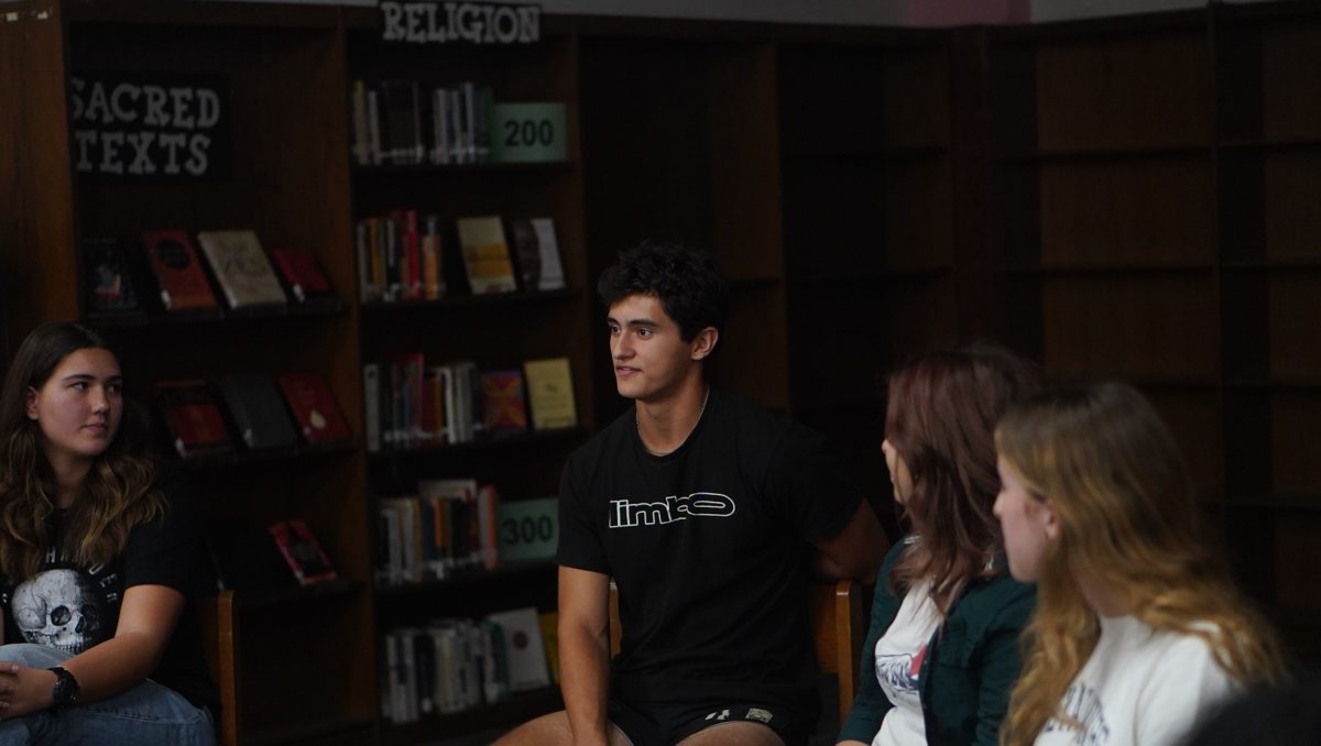 A BROADER PERSPECTIVE: Last Tuesday, seniors Grace Valdez and Ben Martinez spoke at The Student of Color Alliance’s Lunch and Learn for Hispanic Heritage Month. Valdez talked about her experience fitting into the McCallum community as a Hispanic student. The Lunch and Learn was organized to help others gain a better understanding of Hispanic students' experiences and the importance of learning about and celebrating Hispanic culture.

“I personally spoke about a large variety of topics,” Valdez said. “I mentioned my personal experiences with learning English. I also spoke about passing as a white person, and my feelings of at times trying to prove myself Mexican enough for certain people.”

The panelists spoke about how their culture is important to themselves and their families. Valdez shared how her Mexican heritage has always been important to her and how it reflects in her family life. 

“My Mexican culture is portrayed within my family in the food we eat and my dad's music taste as well as hearing the stories of my parents' experiences when they were growing up,” Valdez said. 

Regarding the discussion of the importance of Hispanic heritage and celebrating it at McCallum, Valdez said it is especially important because of the lack of representation of Hispanic heritage at McCallum in the past.

“It used to be that people of color couldn’t be in any extracurriculars besides the Hispanic Heritage Club, and it wasn’t until the '80s or so that it was changed,” Valdez said. “Now whenever I see the huge poster with all the names of Hispanic people of importance it makes me happy, and makes me feel like McCallum had come a long way.”

Caption by Tallulah McAuliffe.