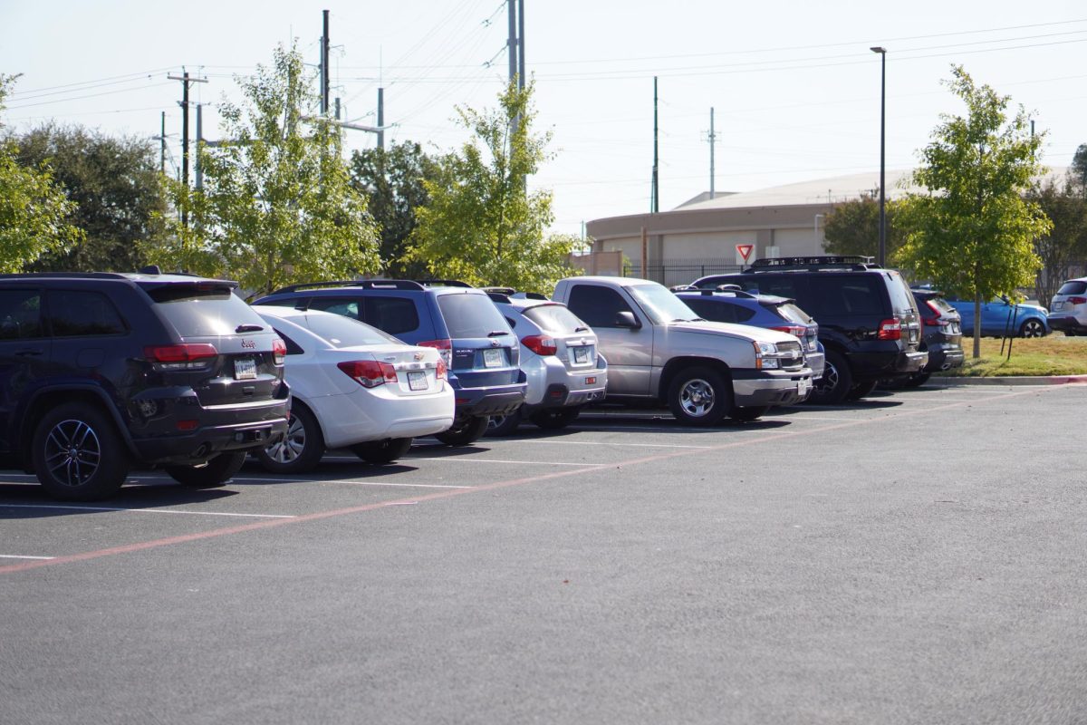 Many McCallum students find parking spots in the new dance building parking lot.