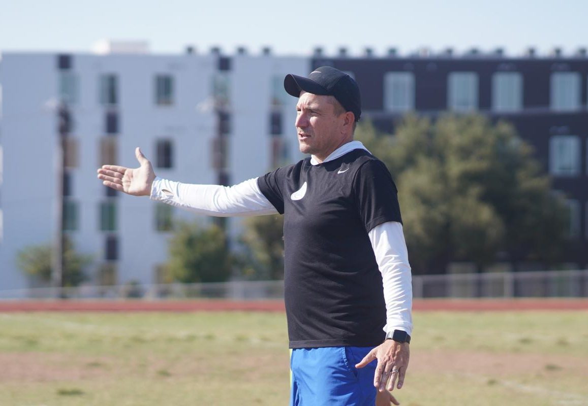 Jason Rich coaches the girls soccer team through a drill on Oct. 10. After stints in Avon Lake (Ohio), Stony Point and Georgetown, Rich inherits a program that won an area title a year ago with the athletic director stepping in to coaching in the middle of the season.