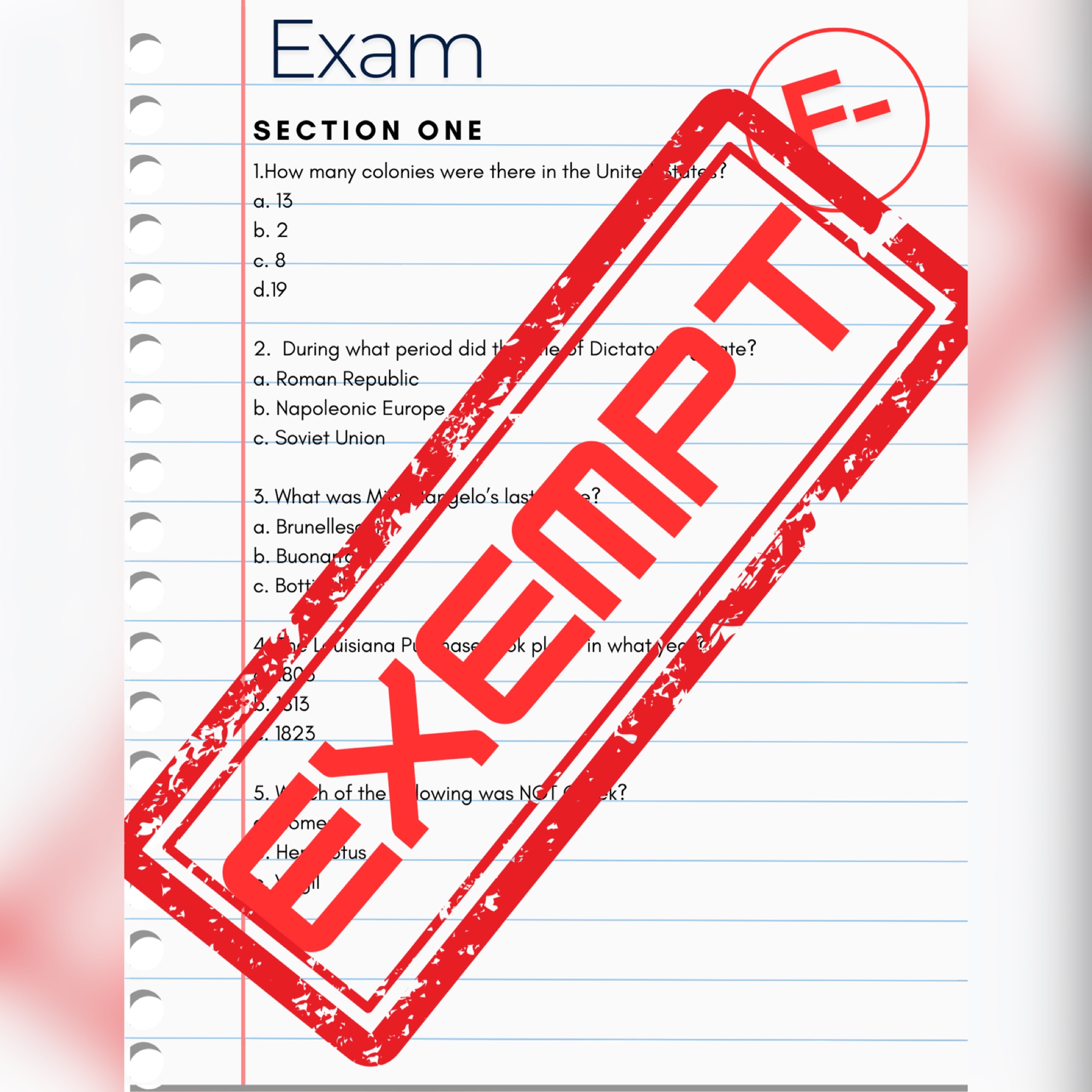 Incentive forms allow students to exempt a final of their choosing with a no-harm grade