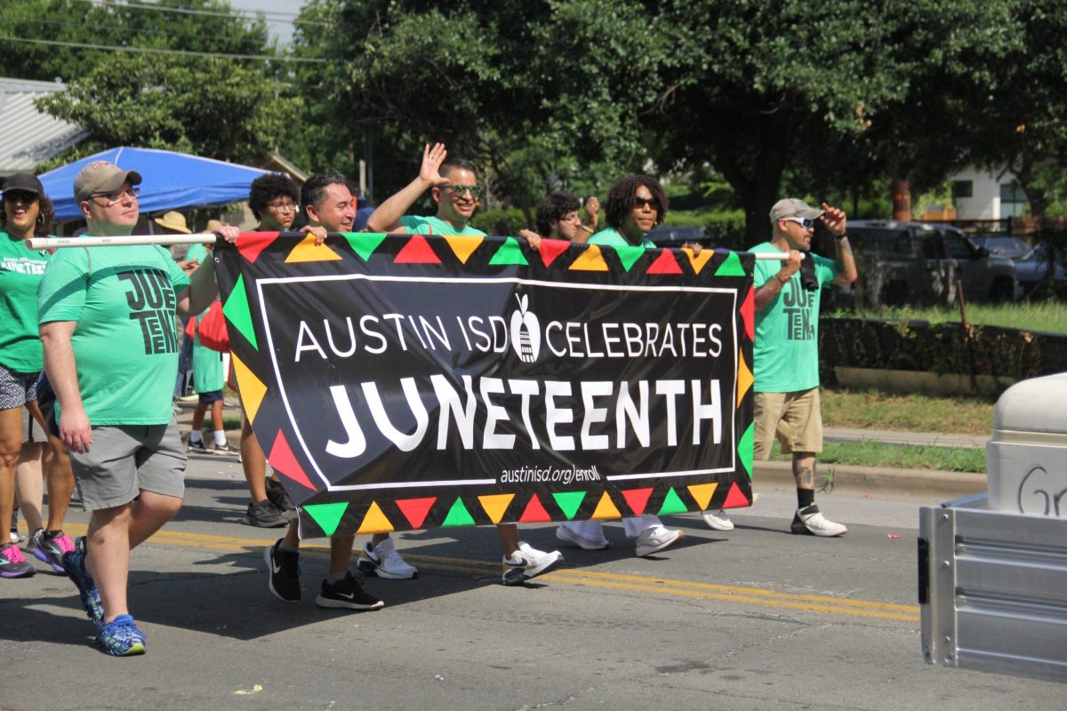 Austin ISD made a big showing at Austin’s Juneteenth parade on Saturday. Superintendent Matias Segura (center) and school board members like District 1 Trustee, Candace Hunter (not in this photo), represented the district alongside the Austin All-Star Band, families, and staff.

“Austin ISD has done much to reconcile the harm done to the Black community,” Hunter said. “Our participation in the annual parade gives us another opportunity to reaffirm our commitment to serving Black students and families well.”

The district’s participation in the parade means a lot to Hunter, who has been involved with it since she was a student herself.

“It’s meaningful for me because as a student in AISD my family celebrated this holiday before it was recognized by the district, state or federal government,” she said. “Now, to see every sector of the city and all the different people come and celebrate Freedom Day, it’s amazing. I feel seen and recognized.”

The parade also provided a unique way for Hunter to connect with the people who helped elect her to the school board.

“The parade takes place in my district, so for me a highlight is I get to shake hands and hug on our students, families and community members that I serve every day,” she said.